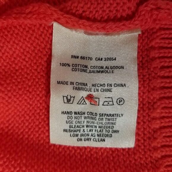 Moth Anthropologie Small Red Pink Trim Shoulder Button Accent Pullover Sweater - Picture 9 of 11